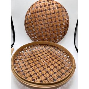Cesta Redonda de Bambú Tejida a Mano VTG con Tapa, Organizador de Ratán Natural de Arte Popular, Decoración del Hogar, Proveedor Mayorista - Product Image 5