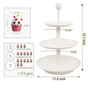 Round Mild Steel <b>Cake</b> <b>Stand</b> for Dessert Display Heavy Duty Metal for Birthday Wedding Party Decoration - Product Image 6