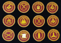 Insignia Provincial de Lujo de la Orden Masónica Athelstan, Bordada a Mano con Hilo Metálico, Ecológica, Resistente al Agua, con Efecto 3D en Relieve