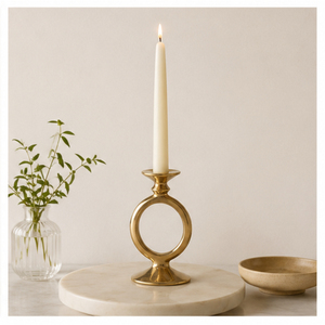 Modern <b>Circular</b> Gold Taper Candle Holder Metal Candlestick Stand for Home Table Centerpiece Wedding and Party Events Supply - Product Image 4