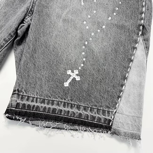 Nueva Tendencia en Pantalones Cortos de Mezclilla para Hombre, de Alta Calidad, con Cintura Elástica, Precio Económico, con Pedrería, HausIndustries - Product Image 4