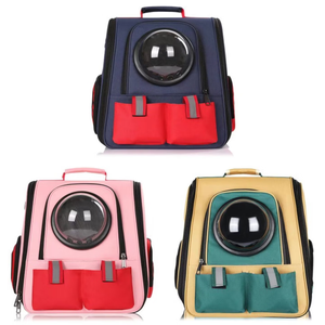 กระเป๋าเป้สะพายหลังสำหรับสัตว์เลี้ยงแบบระบายอากาศได้ พร้อมหน้าต่างทรงแคปซูลอวกาศ กระเป๋าเดินทางแบบพกพาสำหรับแมว สุนัขพันธุ์เล็ก ทนทาน ระบายอากาศได้ดี มีหลายสี - Product Image 1