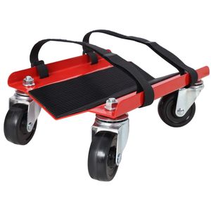 Chariot de transport robuste pour motoneige, capacité 1500 lb, avec roulettes pivotantes de 2,5 po, glissière en V et patins en caoutchouc pour la protection des skis, couleur rouge - Product Image 5