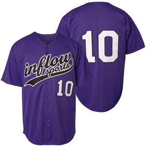 Chemise de baseball à rayures fines boutonnée avec logo imprimé par sublimation, uniforme de baseball personnalisé pour hommes, maillot de baseball sur mesure - Product Image 2