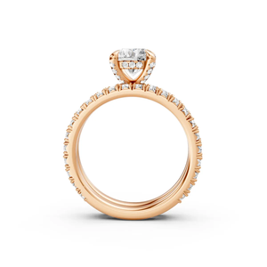 10K <b>Gold</b> IGI Certified Lab Grown Diamond Bridal <b>Ring</b> <b>Set</b> Solitaire Halo Engagement Wedding Matching Band Party Fine Jewelry - Product Image 2