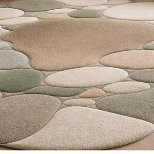 Tapis moderne au design galet, tufté à la main, forme organique, 100% laine de Nouvelle-Zélande, tapis de luxe doux pour salon, chambre, décoration naturelle - Product Image 5