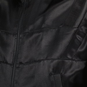 เสื้อแจ็คเก็ตซาตินน้ำหนักเบาสำหรับสุภาพบุรุษ สีดำ แขนยาว ซิปยาว เสื้อแจ็คเก็ตบอมเบอร์ซาตินผู้ชาย พร้อมบริการ OEM - Product Image 5