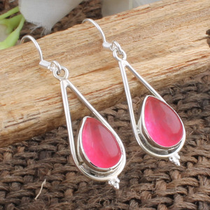 Boucles d'oreilles pendantes en jade rose naturel, argent sterling 925, bijoux de qualité AAA pour femmes, cadeau pour fête et anniversaire, pierre précieuse certifiée - Product Image 4