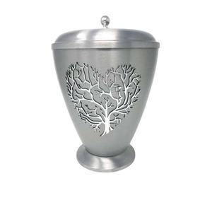 โกศบรรจุอัฐิรูปต้นไม้แห่งชีวิต สไตล์ยุโรป ทำจากโลหะ ขนาดใหญ่ ความจุเยอะ สีเงิน สำหรับบรรจุอัฐิคน - Product Image 1