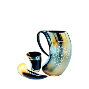 Tasse à corne à boire Viking de style américain de haute qualité avec tasse à bière durable Handrip à un prix pour les cadeaux