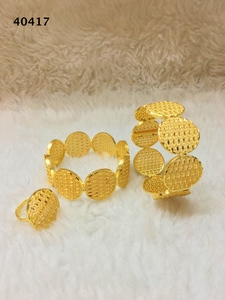 Conjunto de Pulseras de Cobre y Latón con Cuentas Doradas para Mujer, Diseño Africano, Brazaletes de Moda para Bodas, Fiestas o Regalos - Product Image 1