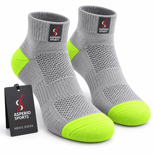Chaussettes pour hommes en tissu léger en coton mélangé, matière extensible, construction confortable, évacuation de l'humidité, usage quotidien décontracté, OEM - Product Image 1