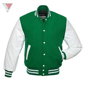 Chaqueta universitaria de manga de cuero con logotipo bordado de chenilla personalizable de alta calidad para hombres para la temporada de invierno de béisbol de la escuela secundaria - Product Image 5