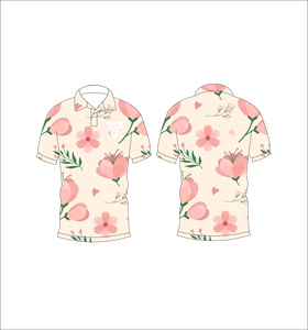 Polo à manches courtes pour hommes, imprimé floral beige rose, décontracté, mode été, tee-shirt de golf - Product Image 6