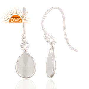 White <b>Moonstone</b> Earrings Jewelry Wholesale 925 Sterling Fine Silver Bezel Set Tear Drop Earrings Classic Collection - Product Image 3