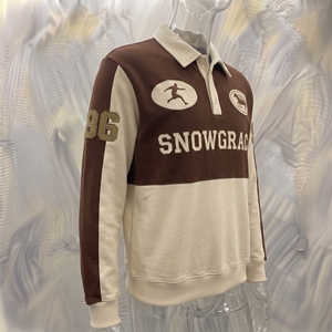 เสื้อรักบี้แขนยาว Snowgrace ปักโลโก้ คอปกพับได้ ทรงปกติ เสื้อผ้าสำหรับผู้ใหญ่แบบยูนิเซ็กส์ - Product Image 2