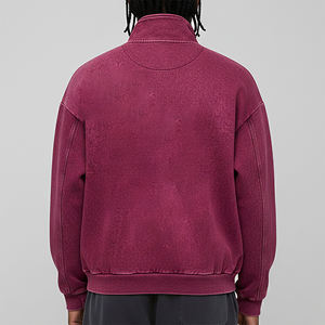 Nouveau sweat-shirt en molleton uni pour homme, coupe oversize, manches classiques, col montant, style décontracté pour l'automne - Product Image 5