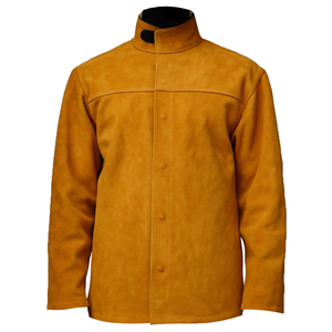<span class=keywords><strong>Veste</strong></span> de travail en <span class=keywords><strong>cuir</strong></span> pour <span class=keywords><strong>soudeur</strong></span>, col montant, boutonnée, pour atelier industriel, vêtements en <span class=keywords><strong>cuir</strong></span> personnalisés, manches longues - Product Image 1