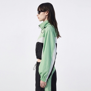Chaqueta Deportiva Corta con Bloques de Color para Mujer, con Cierre, Manga Larga, Cuello Alto, Estilo Deportivo, Ligera, para Primavera/Verano - Product Image 2