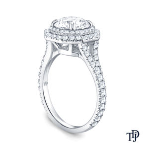 Anillos de Diamantes (Naturales) de Oro de 10K Personalizables con Doble Halo, Corte Octogonal y Centro de Diamante en Oro y Platino con Corte Elegante - Product Image 2