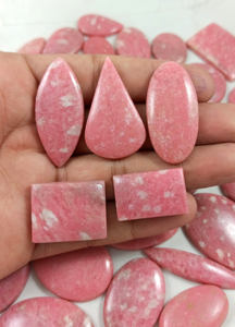 Cabujón de Tulita Rosa Natural, Piedra Preciosa de Alta Calidad, Cabujones Planos para Venta al por Mayor - Radha Arts - Product Image 5