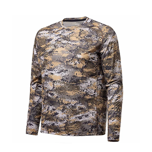 เสื้อยืดล่าสัตว์แขนสั้นผู้ชายพร้อมลายพรางป่าไม้เหมาะสำหรับการเดินทางกลางแจ้งในช่วงฤดูร้อน - Product Image 1