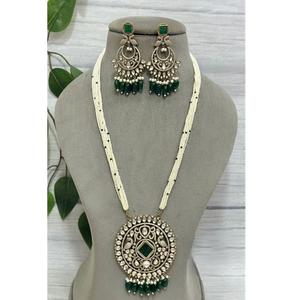 Elegant Premium Quality Moissanite Polki Kundan <b>Pearl</b> Pendant <b>Necklace</b> <b>Set</b> for Wedding and Party Wear for Women - Product Image 1