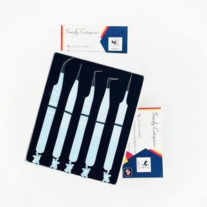 Ensemble de pinces à cils antistatiques en acier inoxydable Somofy Enterprises, outils de précision, pointe lisse à 45/75/90 degrés, boîte - Product Image 2