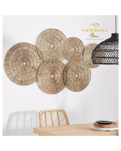 Décoration murale rectangulaire en rotin à prix abordable, style vintage, organisateur multifonctionnel pour la maison et le jardin, écologique, Vietchoice - Product Image 2