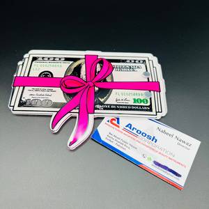 Custom Acrylic Dollar Bill Eyelash Tile Palette Clear 100 Dollar Stack Lash Extension <b>Holder</b> Pink Ribbon <b>Bow</b> Lash Tech Display - Product Image 4