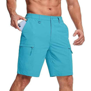 Shorts Cargo Décontractés pour Hommes, Personnalisables en Gros, Couleur Unie, Taille Élastique avec Multiples Poches, Longueur Bermuda - Product Image 2