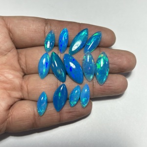 Ethiopian Opal Natural Gemstone Marquise Cut Cabochon Super Fine Quality Pryba Blue Color Color Play Loose Jewelry Making - Product Image 6