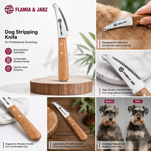 หวีสำหรับสุนัข FLAMIA & JABZ แบบเป็นมิตรกับสิ่งแวดล้อม สำหรับสุนัขพันธุ์เทอร์เรีย ใช้สำหรับดูแลขนบริเวณใบหน้าและหู ด้ามจับทำจากไม้ ขนแปรงเคลือบลวด เหมาะสำหรับสุนัขพันธุ์ต่างๆ - Product Image 4