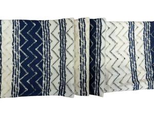 Tela de nailon ligera, transpirable y peinada, con rayas en zigzag azul marino y blanco, muy demandada, para vestidos y blusas de niñas. - Product Image 3