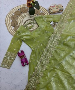 Vestido Moderno Fendy con Bordado de Seda, Dupatta, Ropa Tradicional para Bodas y Fiestas, Estilo Indio-Pakistaní 85156 SAI- SSC 718 - Product Image 4