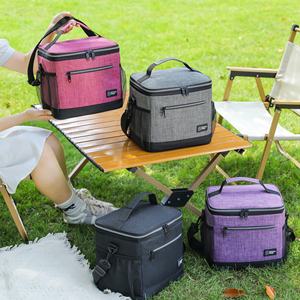 Professional Large Capacity Heather Grey <b>Insulated</b> Picnic Bag Waterproof Thermal <b>Lunch</b> <b>Box</b> for Outdoor Travel and Camping - Product Image 2