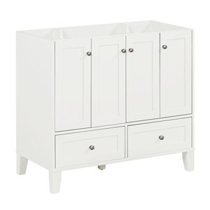 Mobile da bagno con struttura in legno massello da 36 ''con 4 porte di chiusura morbide e 2 cassetti - Product Image 4