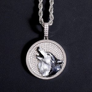 Collier Pendentif Personnalisé avec Initiales Serties de Diamants Moissanite, Style Hip Hop Bling, Bijou Lettre - Product Image 1