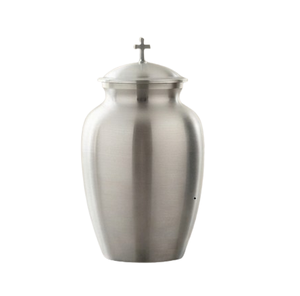 Urna Conmemorativa Plateada Brillante, Urnas Conmemorativas Creativas de Metal, Productos Funerarios para Cenizas Humanas, Artículos de Cremación de la India - Product Image 4