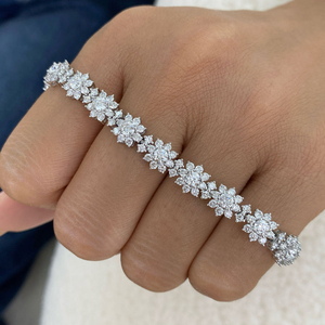IGI Certified Round Brilliant Lab Grown Diamond Bracelet 10K 14K 18K Yellow <b>Rose</b> White <b>Gold</b> Luxury Fine Jewelry Bracelet - Product Image 2