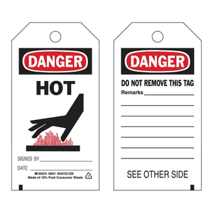 Étiquette de prévention des accidents Brady HOT, résistante à la chaleur, flexible, 5,75 x 3 pouces, pour avertissements sur surfaces chaudes - Product Image 1