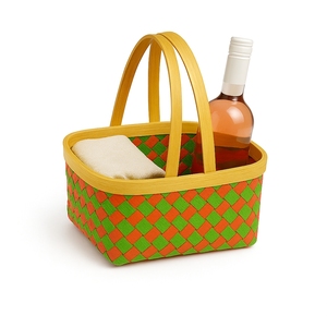 Cesta de Almacenamiento Decorativa de Bambú Tejida a Mano, Ecológica y Personalizable, con Asa, Organizador Multiusos Natural para Sala de Estar - Product Image 6
