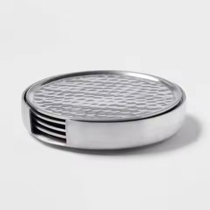 Modern Metal Coasters Set Rustic Drink <b>Protectors</b> for Dining <b>Table</b> Restaurant Hotel Bar Wedding Party - Product Image 4