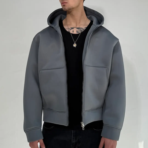 Custom logo New Design <b>Men</b> <b>Hoodie</b> 500GSM Heavyweight Windproof Keep Warm Bonded Zipper <b>Hoodie</b> for <b>Men</b> - Product Image 2