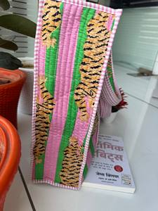 กระเป๋าโท้ทผ้าฝ้ายลายทางแบบเย็บติดกัน หูหิ้วยาว ทำมือจากอินเดีย สำหรับฤดูร้อน เหมาะสำหรับผู้หญิง สายสะพายไหล่แบบถอดได้ ใช้สำหรับเดินทาง - Product Image 2