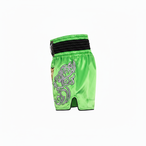 Pantalones Cortos de Muay Thai Hechos a Medida, Sublimados, a Precio Económico, para Entrenamiento de Artes Marciales, con Colores, Talla y Logotipo Personalizados - Product Image 3