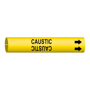 Marqueur de tuyauterie Brady Caustic Snap-On pour le marquage des tuyauteries de matériaux corrosifs - Product Image 1