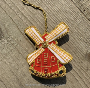 Ornement de canard perlé brodé à la main décoration suspendue d'arbre de Noël paillettes travail vacances saisonnières maison chrétienne - Product Image 3