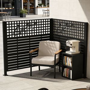 Recinzione Metallica per Esterni con Schermo Privacy, 14,6 m x 14,4 m, 2 Pannelli, per Contenimento Bidoni della Spazzatura, Recinzione per Condizionatore d'Aria, Recinzione per Piscina, Contenimento Privacy - Product Image 5