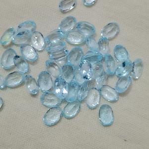 Topacio Azul Tallado, Piedra Preciosa Suelta para Joyería, 6x4 mm, Forma Ovalada, Joyería Hecha a Mano - Product Image 2